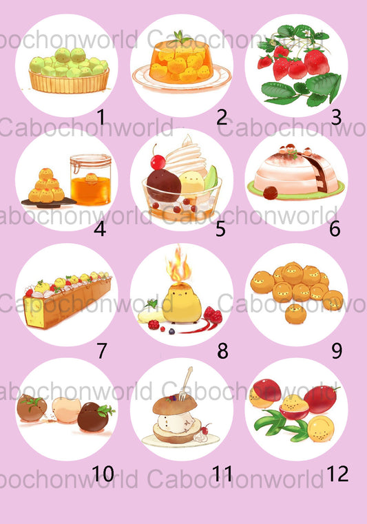 Collection de cabochons de gâteau dessert CW0395