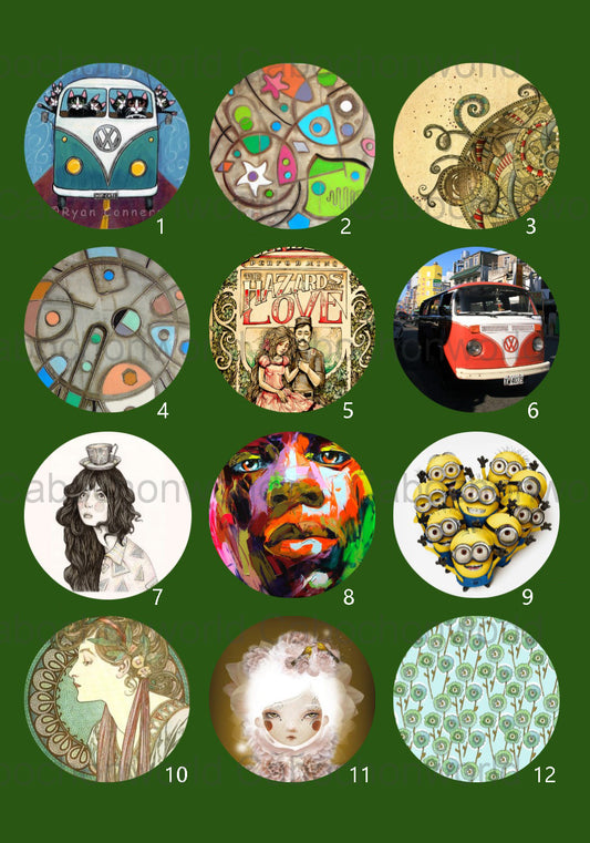 Verschiedene Gemälde-Cabochon-Kollektion CW0417