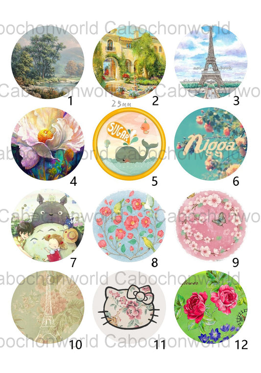 Belle collection de cabochons de fleurs CW0442
