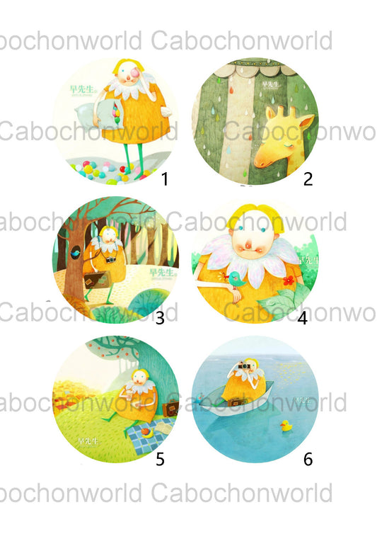 Collection de cabochons de personnages de bandes dessinées CW0450
