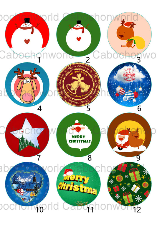 Collection de cabochons sur le thème de Noël CW0452