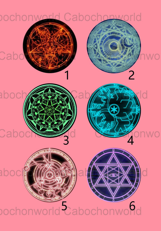 Collection de cabochons cercle magique CW0476