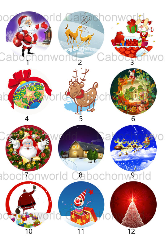 Collection de cabochons sur le thème de Noël CW0488