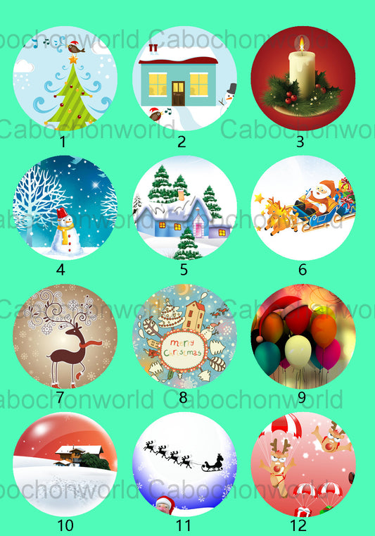 Collection de cabochons sur le thème de Noël CW0489