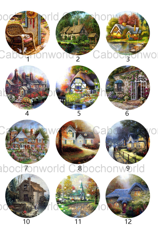 Cabane Maison Peinture Cabochon Collection CW0523