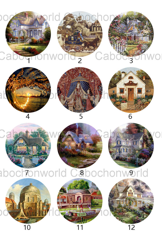Cabane Maison Peinture Cabochon Collection CW0524
