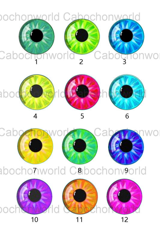 Collection de cabochons iris des yeux CW0549