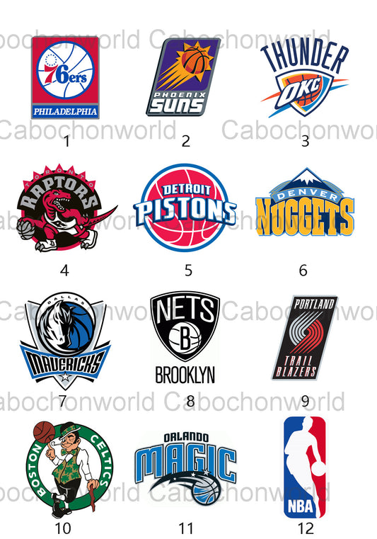 Collection de cabochons avec logo de l'équipe NBA CW0565