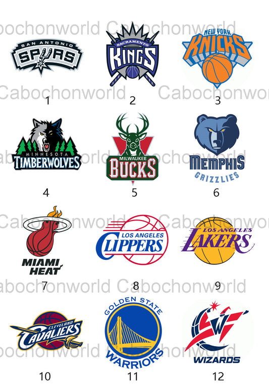 Collection de cabochons avec logo de l'équipe NBA CW0566