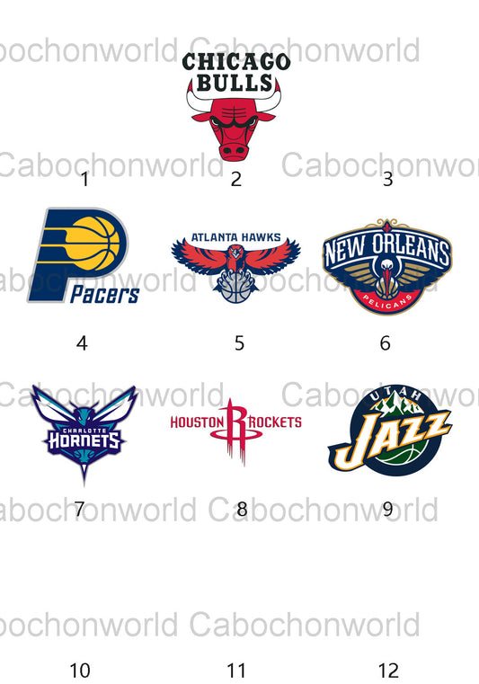 Collection de cabochons avec logo de l'équipe NBA CW0567