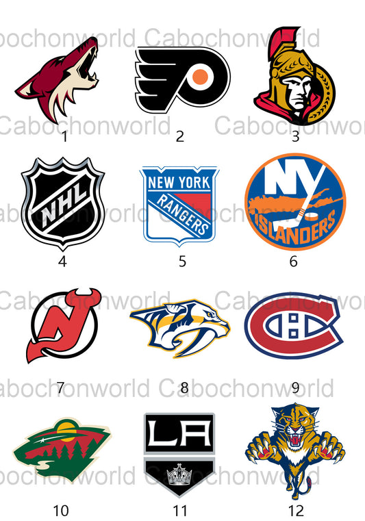 Collection de cabochons avec logo de l'équipe de la LNH CW0569