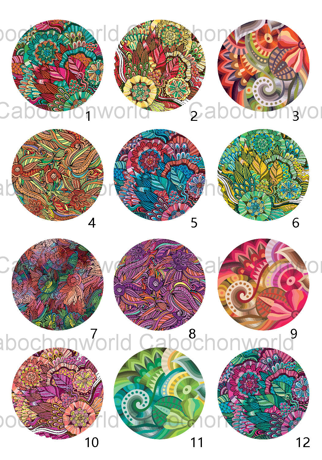 Collection de cabochons de peinture de fleurs CW0613