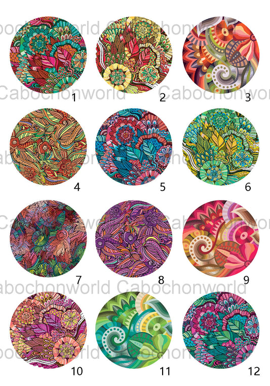 Collection de cabochons de peinture de fleurs CW0613
