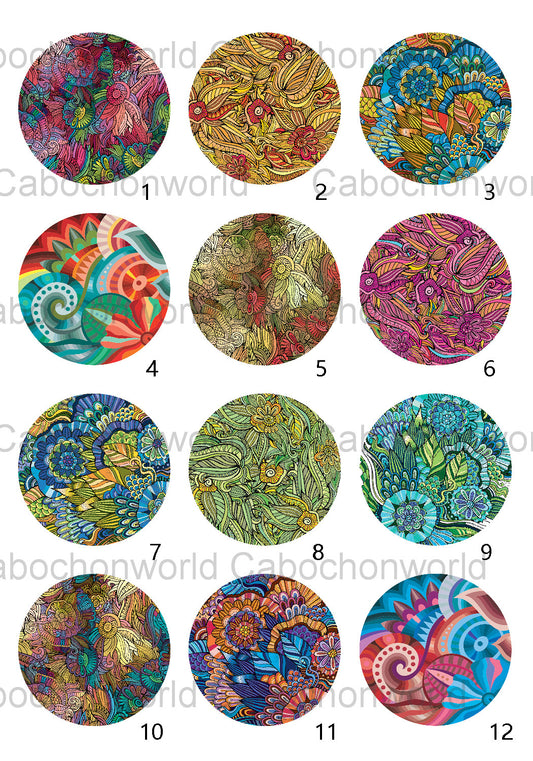 Collection de cabochons de peinture de fleurs CW0614