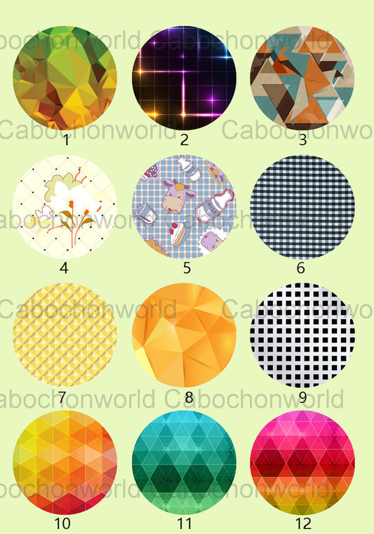 Collection de cabochons à carreaux colorés CW0636