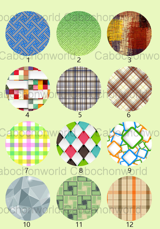 Collection de cabochons à carreaux colorés CW0639