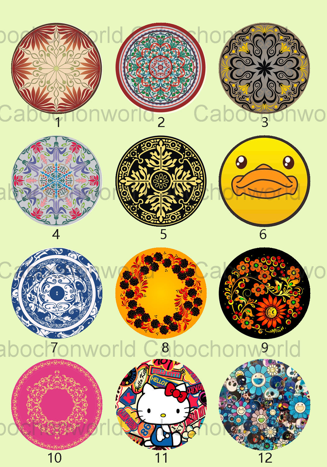 Diverses collections de cabochons de fleurs CW0644
