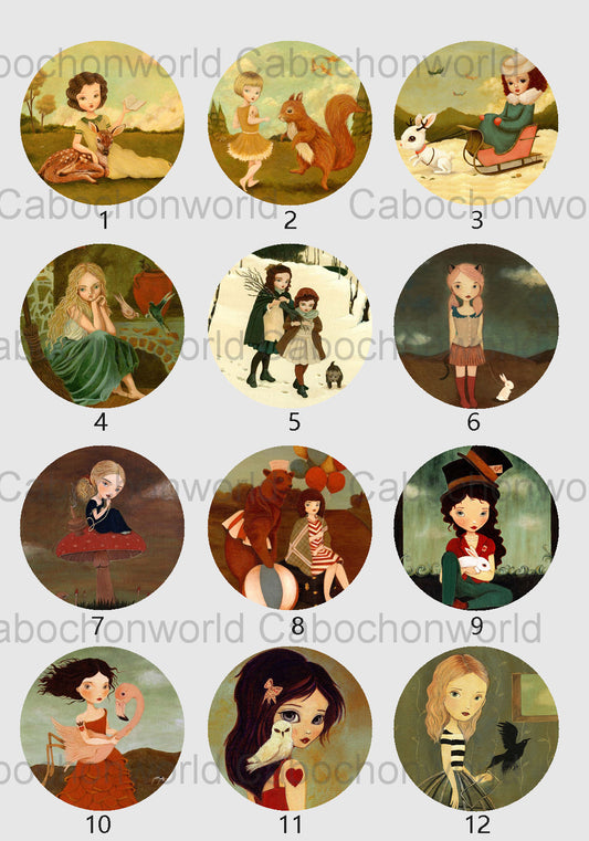 Collection de cabochons de livre d'images CW0686