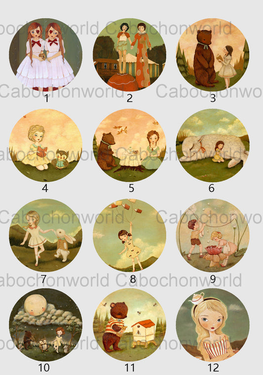 Collection de cabochons de livre d'images CW0687