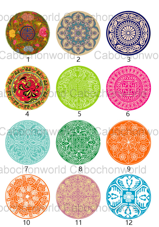 Collection de cabochons à motif de découpage CW0694