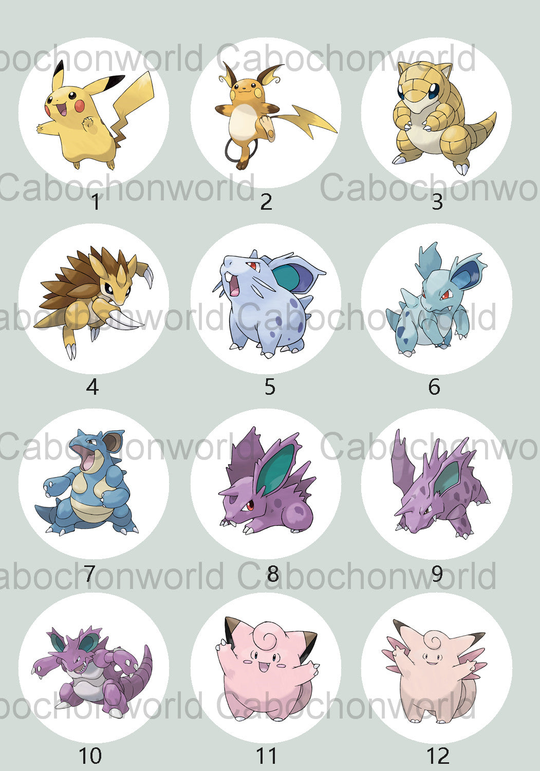 Collection de cabochons Pokémon CW0697