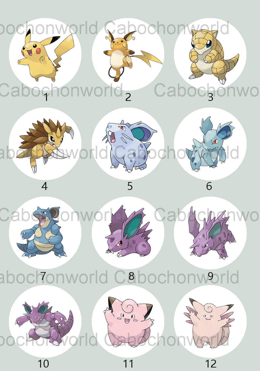 Collection de cabochons Pokémon CW0697