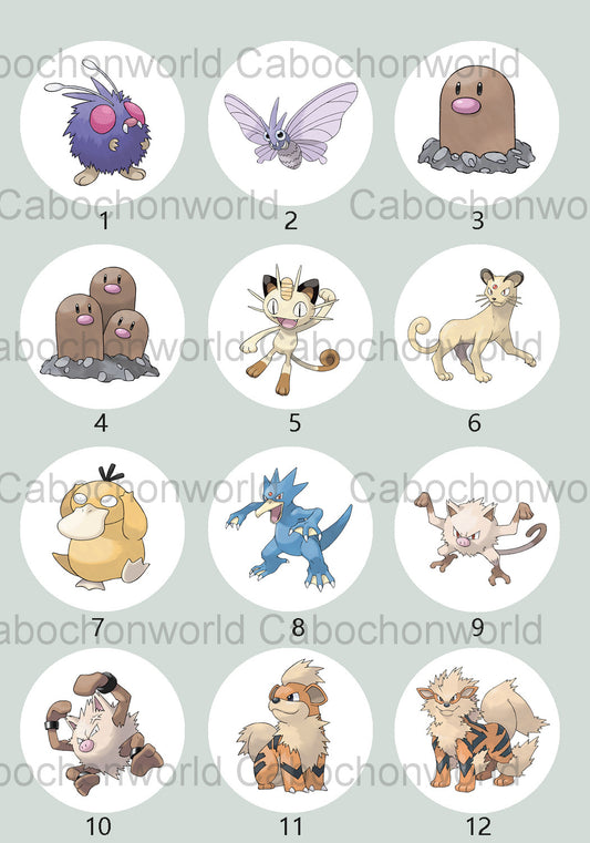Collection de cabochons Pokémon CW0699
