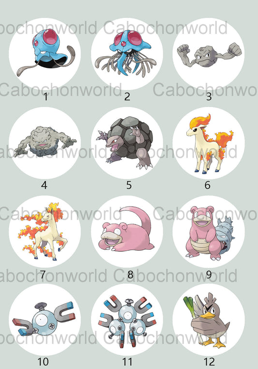 Collection de cabochons Pokémon CW0701