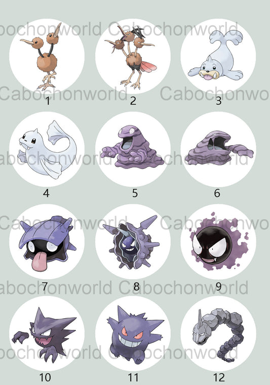 Collection de cabochons Pokémon CW0702