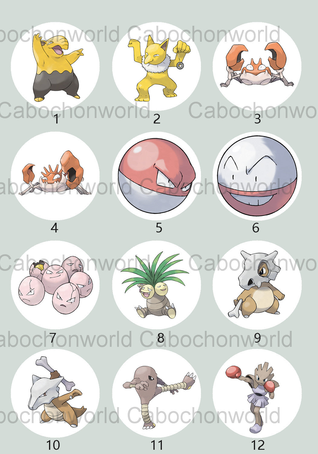 Collection de cabochons Pokémon CW0703
