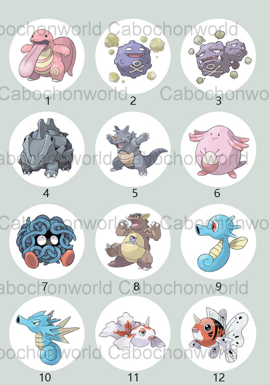 Collection de cabochons Pokémon CW0704