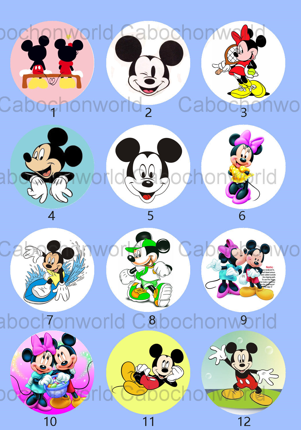 Collection de cabochons Mickey Mouse CW0761