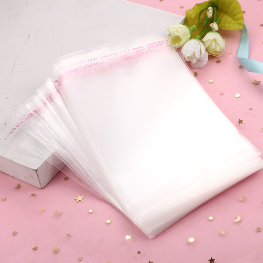 Sac d'emballage en plastique Cellophane OPP transparent, 100, perles d'affichage auto-adhésives, sacs d'emballage 4x6cm - 22x32cm