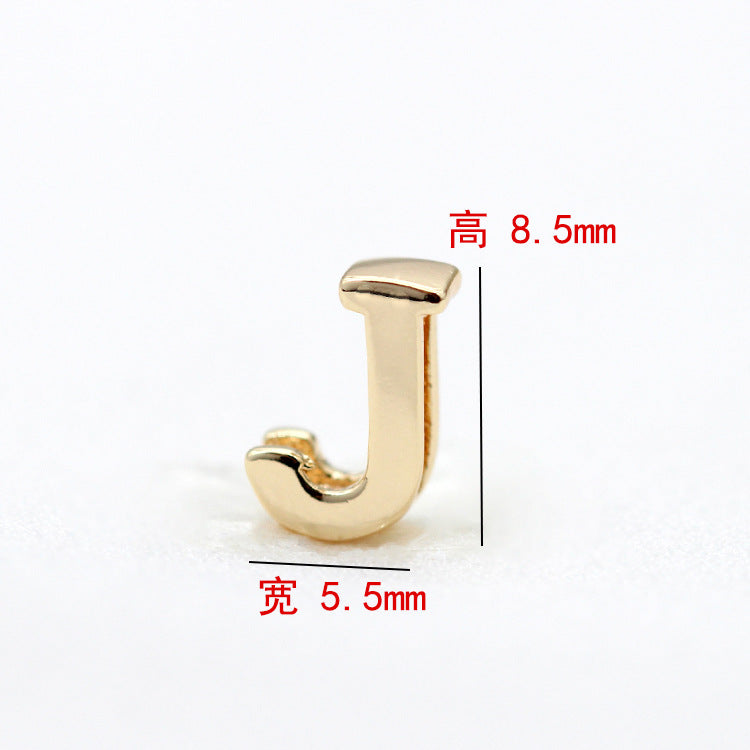 10 trous larges Alphabet plat perle ceinture charme 14K GF perles entretoise