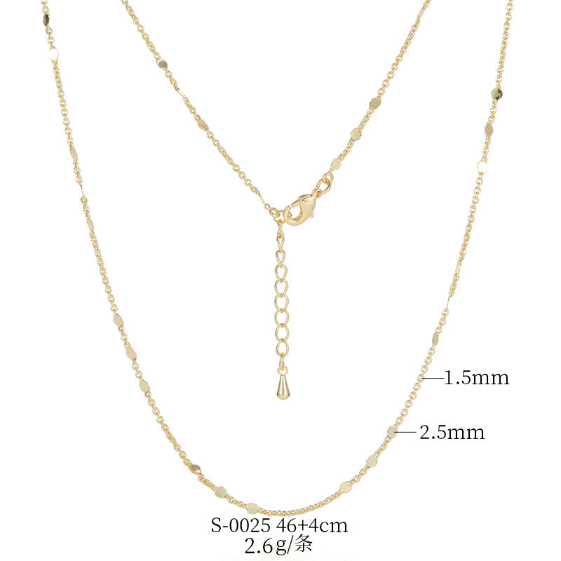 2 Cable Box Singapore Beaded Chain Necklace with Extender 14K GF Choker