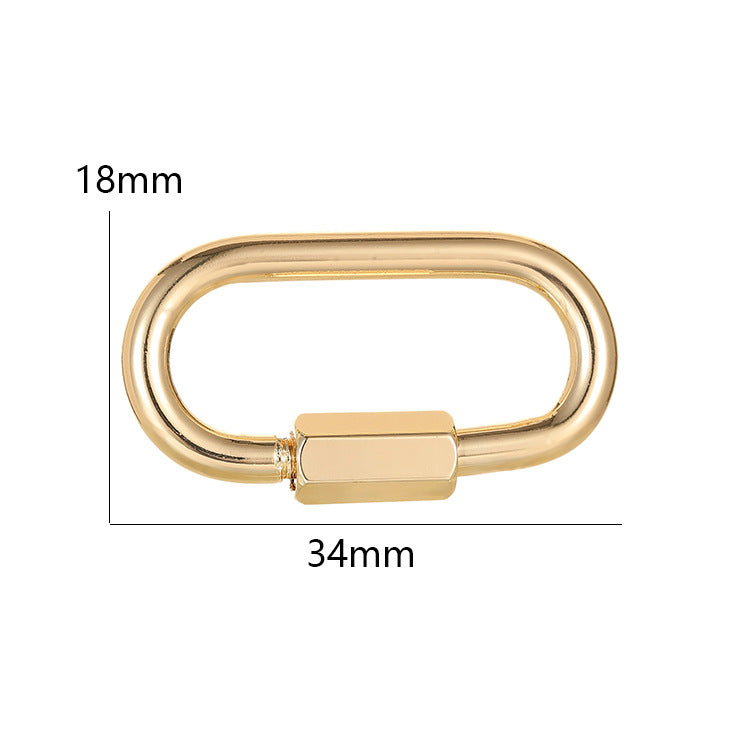 2 fermoirs à vis pour porte-clés à cercle oblong 14K GF