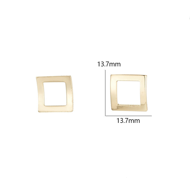 10 pendentif à breloque cercle carré courbé 14K GF