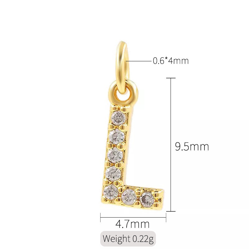 2 minuscules initiales Alphabet AZ Charm Pendentif Strass Embelli 14K GF