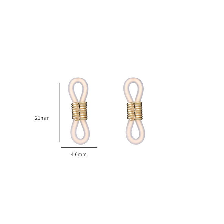 10 connecteurs Infinity en Silicone, Gel de silice, verrouillage antidérapant souple, lien à Double boucle, lunettes sans allergie, chaîne de cou plus sûre 14K GF