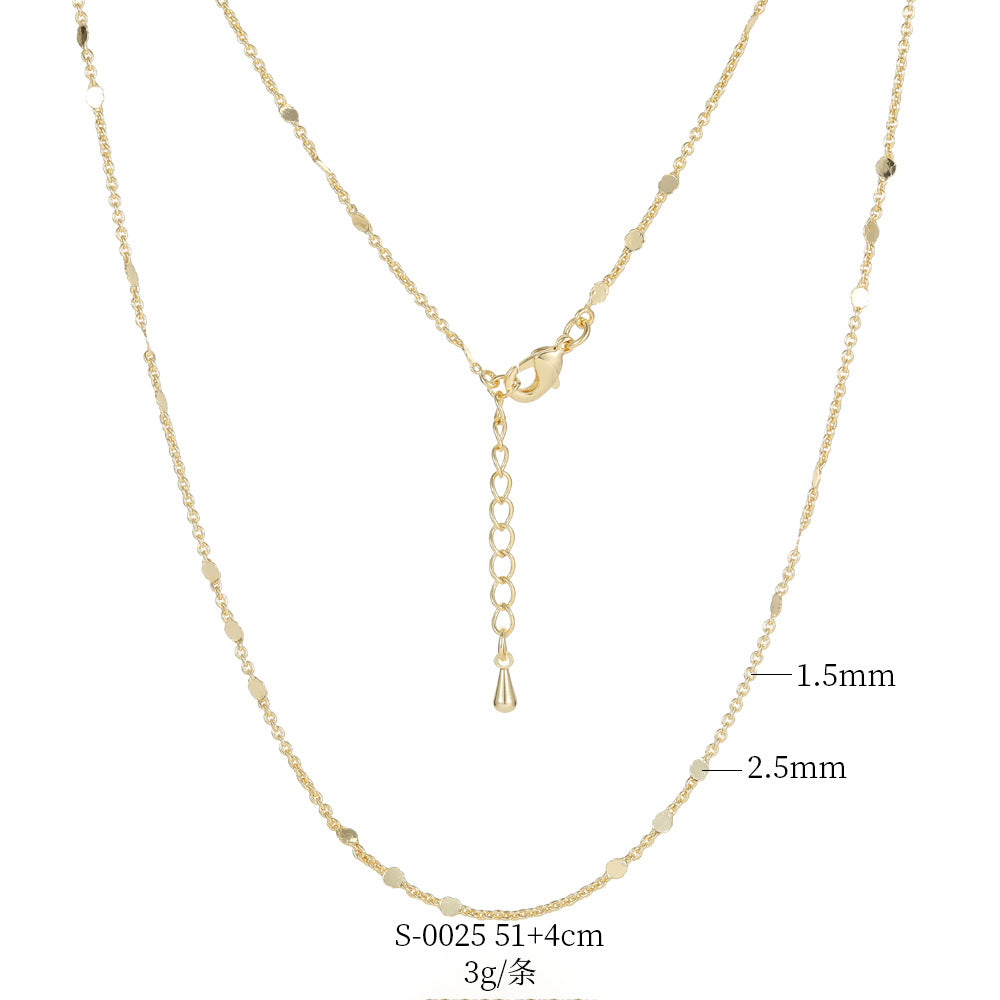 2 Cable Box Singapore Beaded Chain Necklace with Extender 14K GF Choker