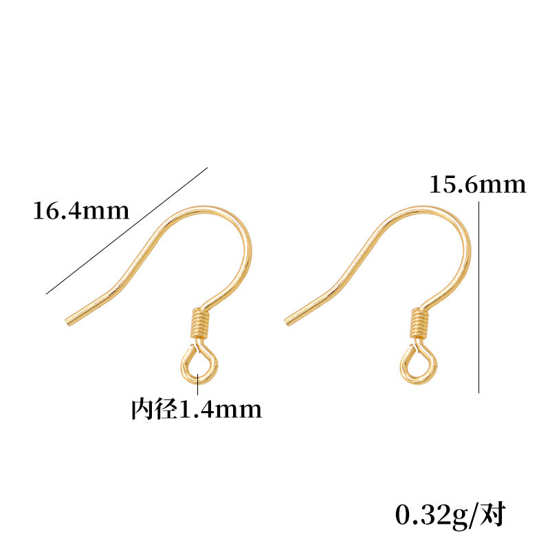 4 boucles d'oreilles à crochet à ressort uni Earing14K GF