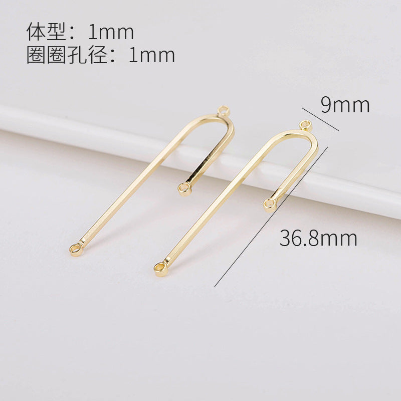 10 pendentifs à breloques multi-boucles en forme de cercle en U 14K GF