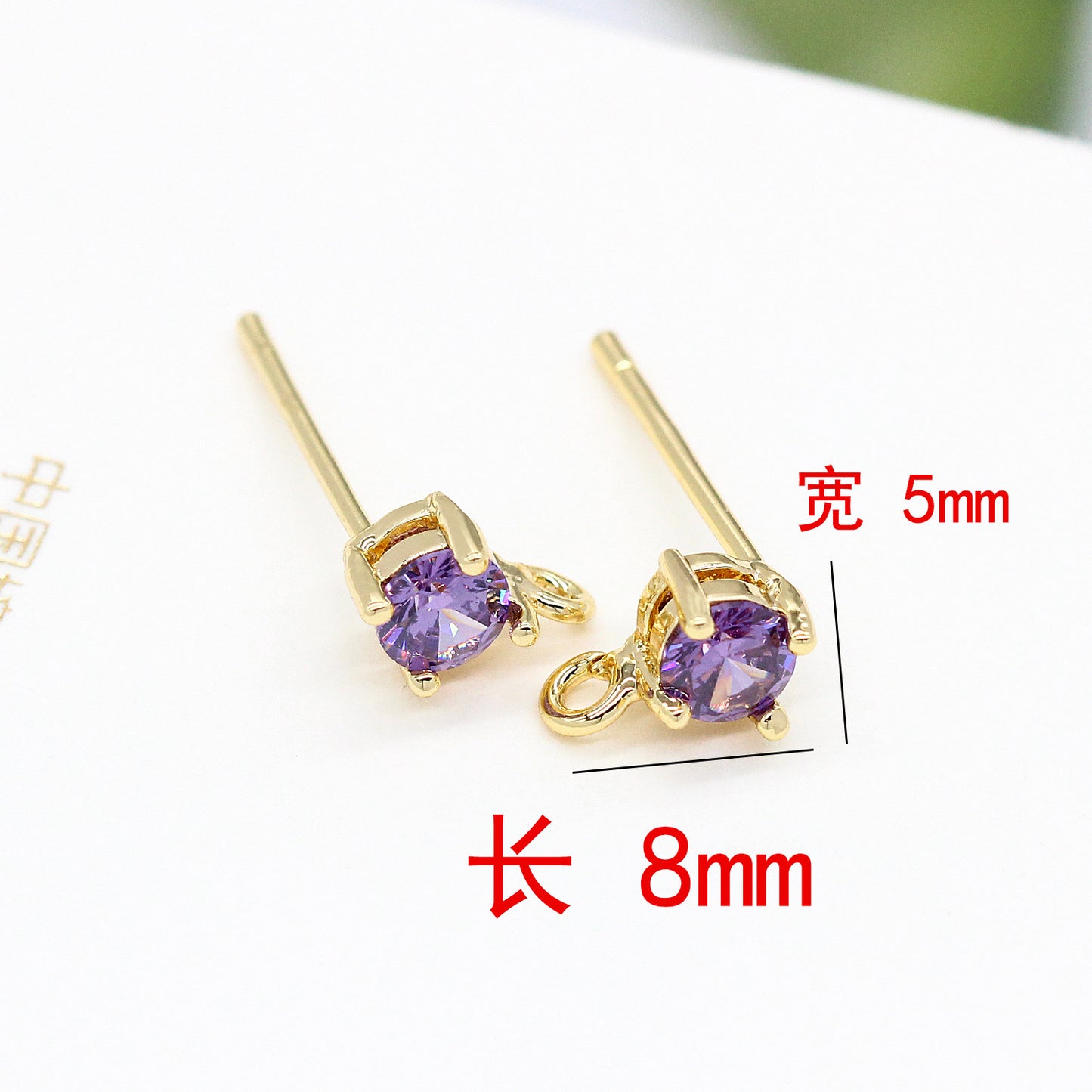 20 boucles d'oreilles à tige en pierre ronde avec boucle 14K GF, ornées de strass