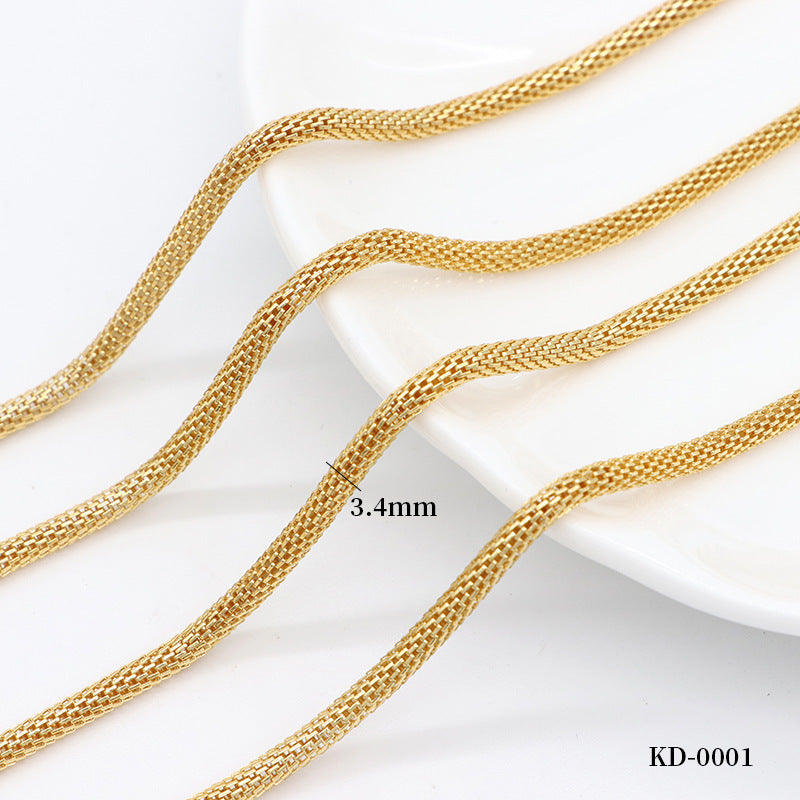 2 Meters Holow Round Box Link Cable Chain 14K GF