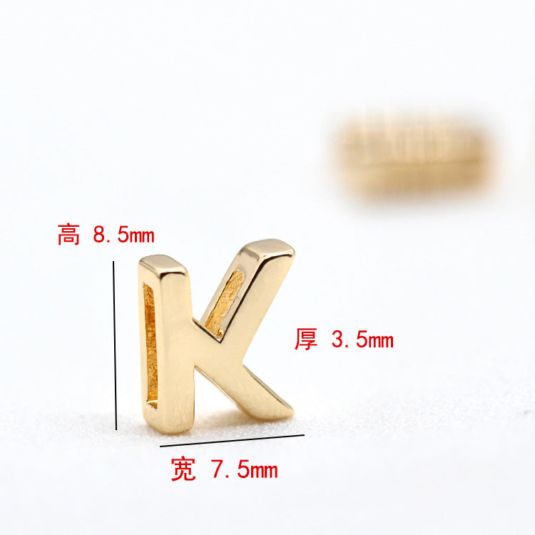 10 trous larges Alphabet plat perle ceinture charme 14K GF perles entretoise