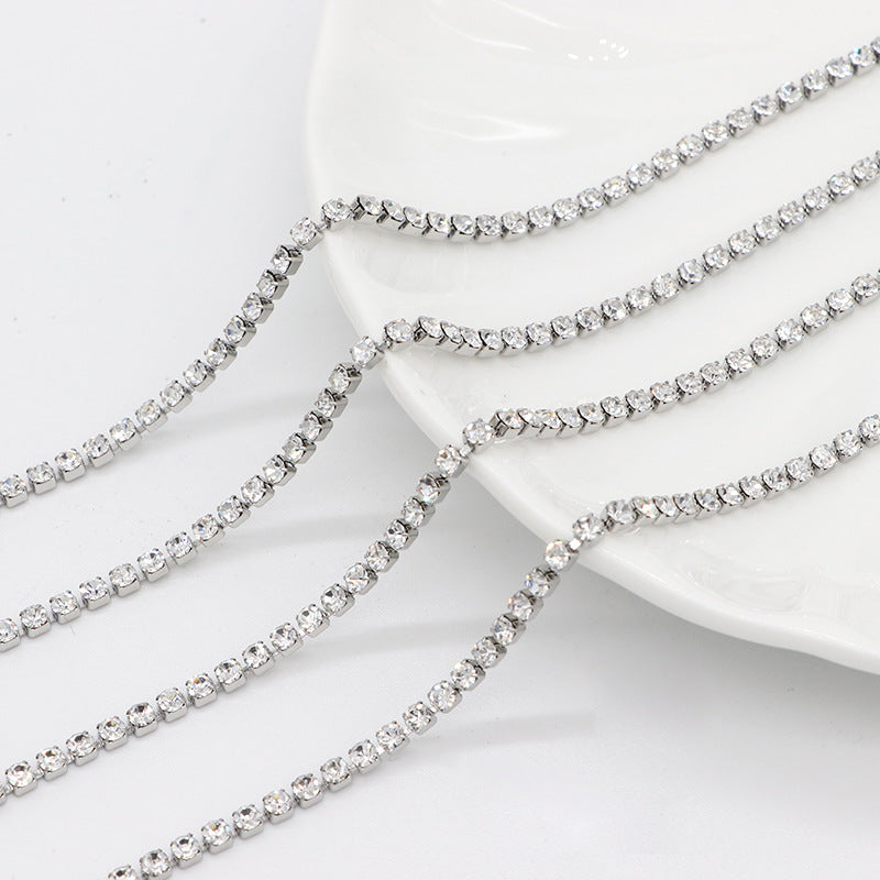 Chaîne à griffes en strass de 2 mètres 14K GF