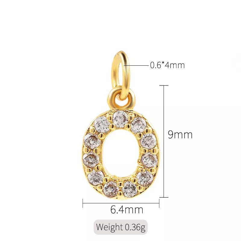 2 minuscules initiales Alphabet AZ Charm Pendentif Strass Embelli 14K GF