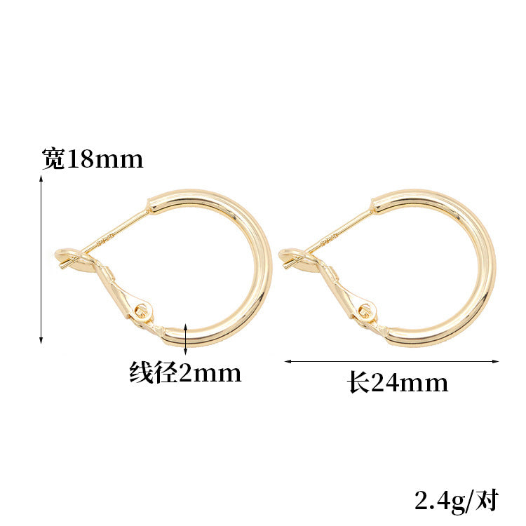 4 boucles d'oreilles créoles unies 14K GF