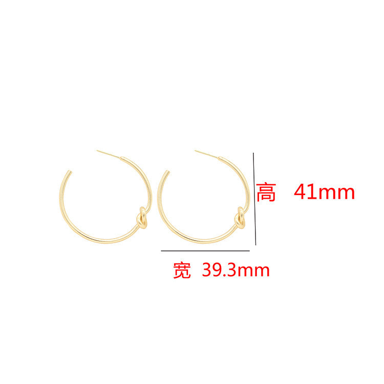 4 Knot Circle Stud Earrings 14K GF