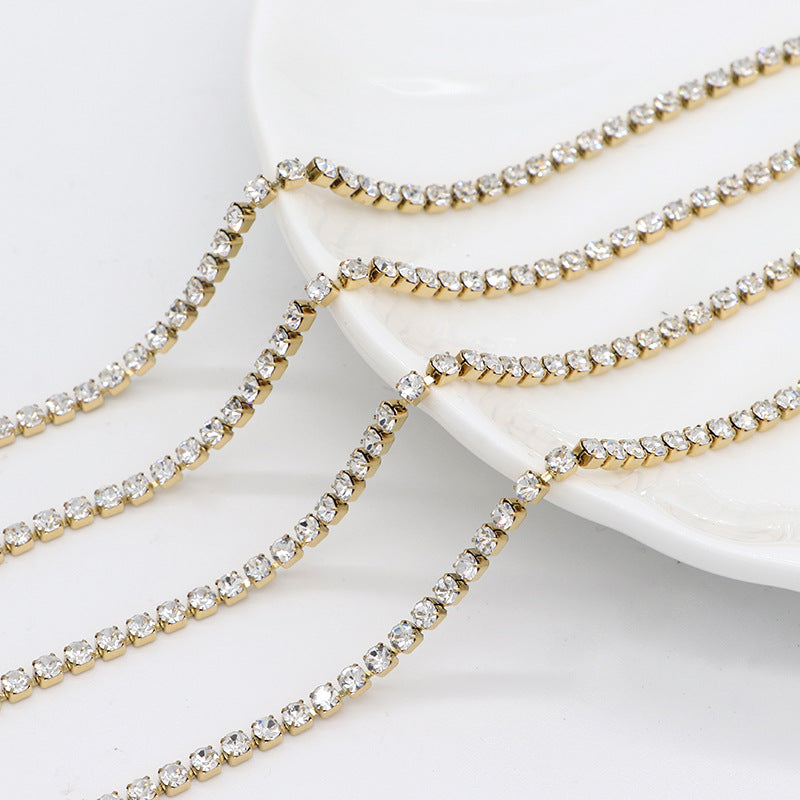 Chaîne à griffes en strass de 2 mètres 14K GF